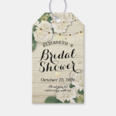 Vrijgezellenfeest Hydrangea Flowers String Lights Cadeaulabel (Voorkant)