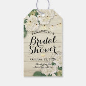 Vrijgezellenfeest Hydrangea Flowers String Lights Cadeaulabel (Achterkant)