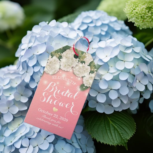 Vrijgezellenfeest Hydrangea Flowers String Lights  Cadeaulabel