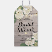 Vrijgezellenfeest Hydrangea Flowers String Lights Cadeaulabel (Achterkant)