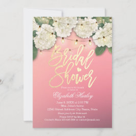 Vrijgezellenfeest Hydrangea Flowers String Lights  Kaart