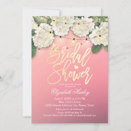 Vrijgezellenfeest Hydrangea Flowers String Lights  Kaart