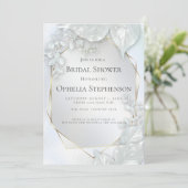 VRIJGEZELLENFEEST | Icy Blue Pearl Shimmer Kaart (Staand voorkant)