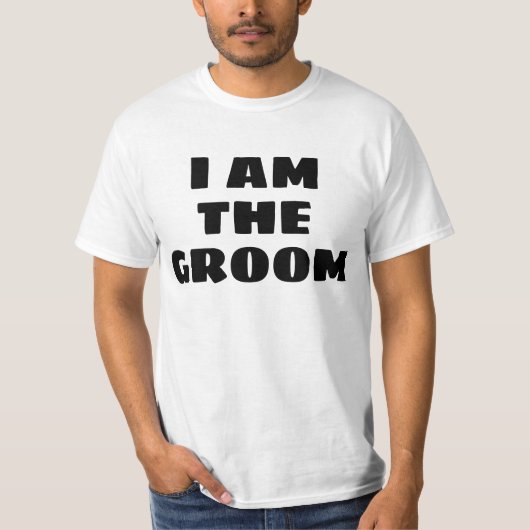Vrijgezellenfeest ik ben de bruidegom grappig t-shirt (Voorkant)