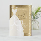 Vrijgezellenfeest in Antiek Gouden Damast Kaart (Staand voorkant)