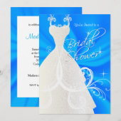 Vrijgezellenfeest in Baby Blue Satin Kaart (Voorkant / Achterkant)