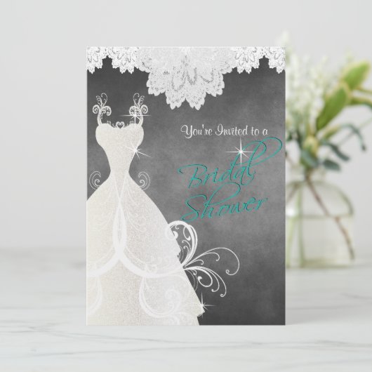 Vrijgezellenfeest in Chalkboard en Kant Kaart (Staand voorkant)