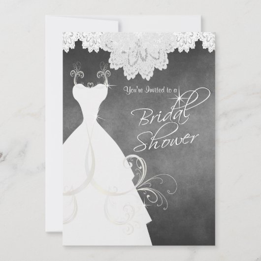 Vrijgezellenfeest in Chalkboard & White Lace Kaart (Voorkant)