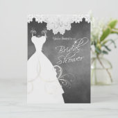 Vrijgezellenfeest in Chalkboard & White Lace Kaart (Staand voorkant)