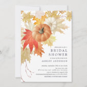 Vrijgezellenfeest in de herfst van bladeren en pom kaart (Voorkant)