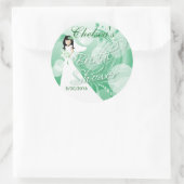 Vrijgezellenfeest in een groen en wit ronde sticker (Tas)