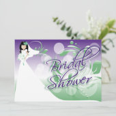 Vrijgezellenfeest in een  groen, Paarse en wit Kaart (Staand voorkant)