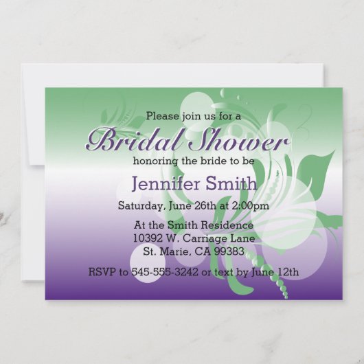 Vrijgezellenfeest in een  groen, Paarse en wit Kaart (Achterkant)