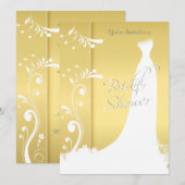 Vrijgezellenfeest in een Mooie Gele Uitnodiging (Voorkant / Achterkant)