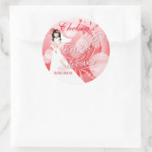 Vrijgezellenfeest in een rood-wit ronde sticker (Tas)