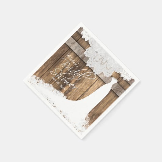 Vrijgezellenfeest in een rustiek hout en witte kan servetten (Hoek)