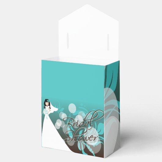 Vrijgezellenfeest in een Turquoise Blauw en Bruin Bedankdoosjes (Geopend)