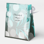 Vrijgezellenfeest in een  Turquoise Blauw en Bruin Bedankdoosjes (Achterkant)