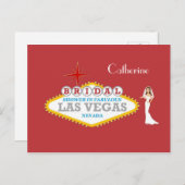 VRIJGEZELLENFEEST in FABULOUS LAS VEGAS Catherine  Uitnodiging Briefkaart (Voorkant / Achterkant)