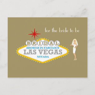 VRIJGEZELLENFEEST IN FABULOUS LAS VEGAS voor de br Uitnodiging Briefkaart
