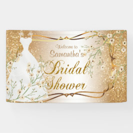 Vrijgezellenfeest in Gold Glitter 2 Spandoek