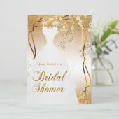 vrijgezellenfeest in Gold Glitter Kaart (Staand voorkant)