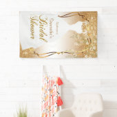 Vrijgezellenfeest in Gold Glitter Spandoek (Insitu)