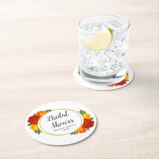 Vrijgezellenfeest in het najaar van Florals Ronde Kartonnen Onderzetter (Insitu)