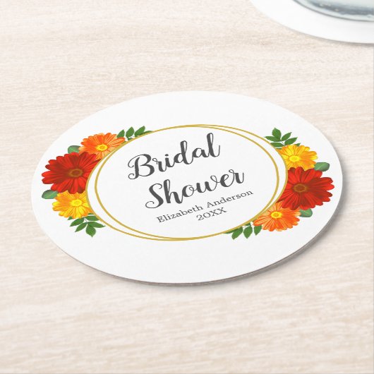 Vrijgezellenfeest in het najaar van Florals Ronde Kartonnen Onderzetter (Gebogen)