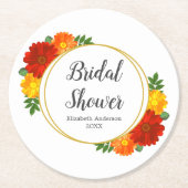 Vrijgezellenfeest in het najaar van Florals Ronde Kartonnen Onderzetter (Voorkant)