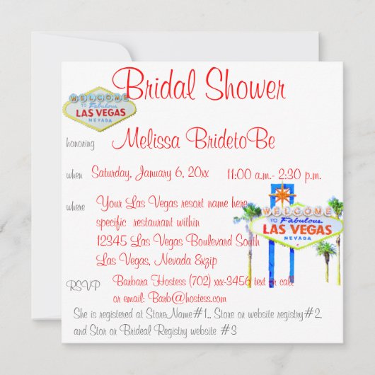 vrijgezellenfeest in Las Vegas Kaart (Voorkant)