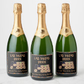 Vrijgezellenfeest in Las Vegas | Sleufmachine Sparkling Wijnetiket (Flessen)