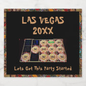 Vrijgezellenfeest in Las Vegas | Sleufmachine Sparkling Wijnetiket (Enkel label)