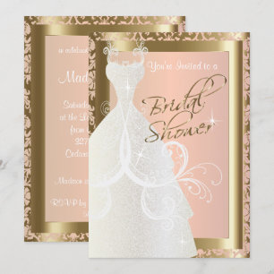 Vrijgezellenfeest in Metallic Gold en Roze Rose Kaart