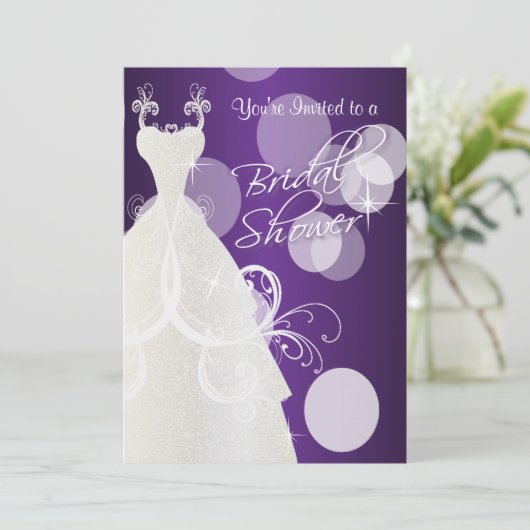 Vrijgezellenfeest in Metallic Paarse Kaart (Staand voorkant)