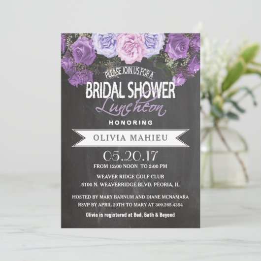 vrijgezellenfeest in  Paars Roos Kaart (Staand voorkant)