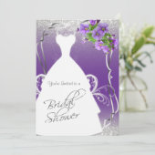 Vrijgezellenfeest in Paarse en zilveren glitter Kaart (Staand voorkant)