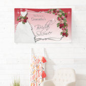 Vrijgezellenfeest in rode en roze rozen spandoek (Insitu)