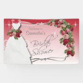 Vrijgezellenfeest in rode en roze rozen spandoek (Horizontaal)