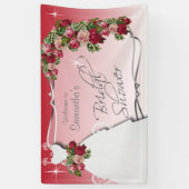 Vrijgezellenfeest in rode en roze rozen spandoek (Verticaal)