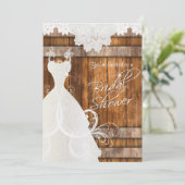 Vrijgezellenfeest in Rustic Barn Wood en Lace Kaart (Staand voorkant)