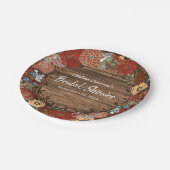 Vrijgezellenfeest in Rustic Floral Wreath Papieren Bordje (Gekanteld)