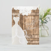 Vrijgezellenfeest in Rustic Light Wood en Lace Kaart (Staand voorkant)