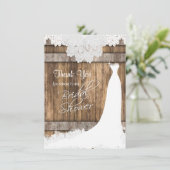Vrijgezellenfeest in Rustic Wood en kant Bedankkaart (Staand voorkant)
