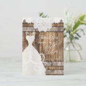 Vrijgezellenfeest in Rustic Wood en Lace Bedankkaart (Staand voorkant)