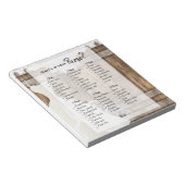 Vrijgezellenfeest in Rustic Wood en Lace Game Notitieblok (Schuin)