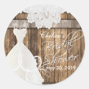 Vrijgezellenfeest in Rustic Wood en Lace Ronde Sticker