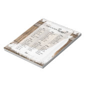 Vrijgezellenfeest in Rustic Wood en White Lace Gam Notitieblok (Linkerzijde)