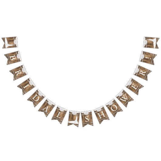 Vrijgezellenfeest in Rustic Wood en White Lace Vlaggetjes (Alle)