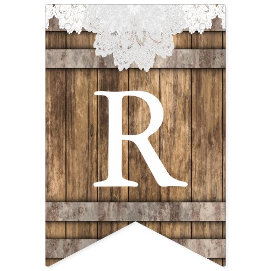 Vrijgezellenfeest in Rustic Wood en White Lace Vlaggetjes (Derde vlag)